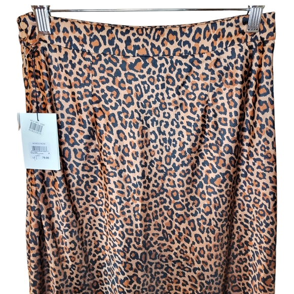 Something Navy Animal Print Midi Slip Skirt Size S - Picture 8 of 13